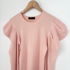 On Twelfth Dusty Pink Ruffle Sleeve Long Sleeve Stretch Top Size L